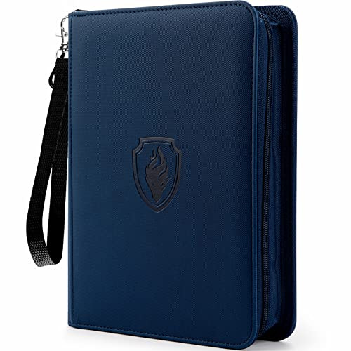 Fabmaker 4 Pocket Zip Card Binder, PU Trading Card Binder for 320 Cards