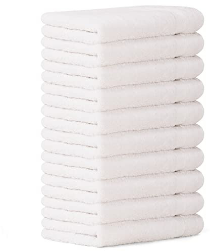 Luckytowel 10er Set Seiftücher 30x30 cm 100% Baumwolle, 600g/m² Oeko-Tex Waschlappen Set 10er Pack Weiß