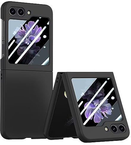 Topme Coque de téléphone Hard Skin pour Samsung Galaxy Z Flip5 / Samsung Galaxy Flip 5 2023 6.7, Manchon de Protection Antichoc en Polycarbonate - Le Noir