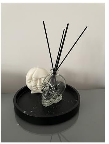Skull Reed Diffuser | Gothic Decor | Room Fragrance Scent | 100ml Bottle & Skull Gothic decor (Sandalwood)