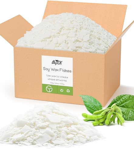 BOYUJK Sojavaxflingor 4 kg, premium naturligt ljusvax, 100 % sojavax för ljusframställning från ekologisk gård, inga tillsatser, ofarliga och rena