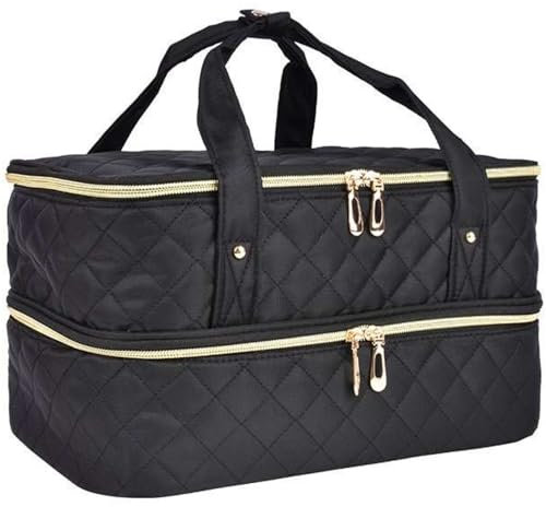 BELUKO Trousse Vernis à Ongles, Rangement onglerie manucure, Boite à Vernis 40 flacons, Rangement Vernis a ongle, malette onglerie, Organisateur manucure Noir