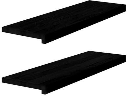 vidaXL Peldaños de escalera 2 uds madera maciza roble marrón oscuro, peldaño de escalera, peldaño de escalera de roble, alféizar de ventana