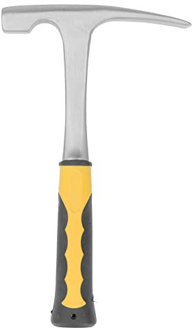 Spitzhammer, Hammer mit rutschfestem, stoßdämpfendem PU-Griff für geologische Erkundung, Felssuche und Prospektion (Flat Head)