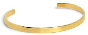 SINGULARU - Brazalete Plate. Acero con Acabado en Baño Oro de 18Kt. Pulsera Rígida y Ajustable con Apertura de 3 cm. Joyas Para Mujer