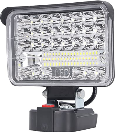 Luz de Inundación LED Al Aire Libre, Luz de Trabajo LED, Luces de Fuerza Ajustable Luces de 144w 7200lm Inalámbrico Compatible con Baterías de 18 V, con Soporte Ajustable para Garaje, Patio,