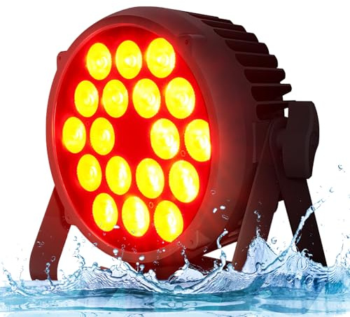 SHEHDS Korallpar utomhus LED 18 x 12 W RGBWA+UV färg tvätt/stroboskop scenlampor 45 strålvinkel uplights DMX512 ljudaktiverade fläktlösa dämpade DJ festlampor – uppgradering
