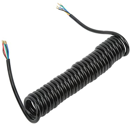 Fesjoy Câble enroulé D'extension de Remorque, 12,8 Pieds 20AWG 7 Cœurs en Cuivre Polyuréthane, RV Flexible, Solaire, Câble D'onduleur, Fils de Couleur Enduits