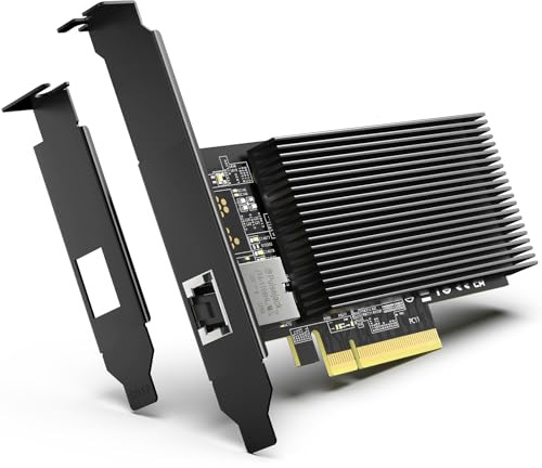 10G PCI-E Netzwerkkarte mit 10Gbps Einzeln RJ45 Ports, Intel X540-T1 Controller, VIMIN 10Gb Ethernet Adapter Karte Kompatibel mit PCI Express X8, X16, Unterstützt Windows/Windows Server/Linux/VMware