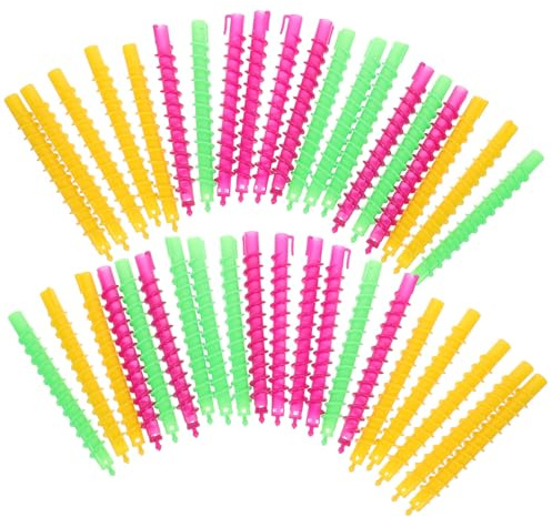 BCOATH Kit Bigoudis Permanents Spirale 100pcs en Abs Fer à Friser pour Femmes Usage Salon et Maison pour Coiffure Cheveux Longs Couleur Aléatoire