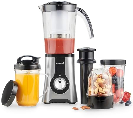 Emperial Blender, Juicer, Grinder | 4-in-1 Multi-Functional Personal Blender & Smoothie Maker| 2 Speed Settings and Pulse Function for Crushing Ice| For Smoothies, Protein Shakes and More 550W