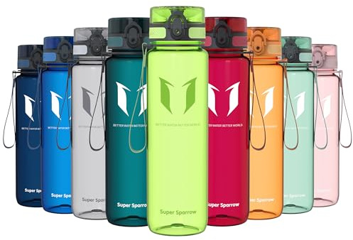 Super Sparrow Trinkflasche - Tritan Wasserflasche - 1000ml - BPA-frei - Ideale Sportflasche - Sport, Wasser, Fahrrad, Fitness, Uni, Outdoor - Leicht, Nachhaltig