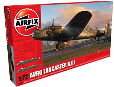 Airfix Model Set - A08013A Avro Lancaster B.III Model Building Kit - Plastic Model Plane Kits for Adults & Children 8+, Set Includes Sprues & Decals - 1:72 Scale Model