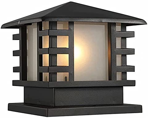 PTOUG Outdoor Column Lights - Traditional E26 Waterproof Aluminium Glass Pillar Lamp Fixture Decorations for Patio, Fence, Column Post, Gate, Garden Post Lamp