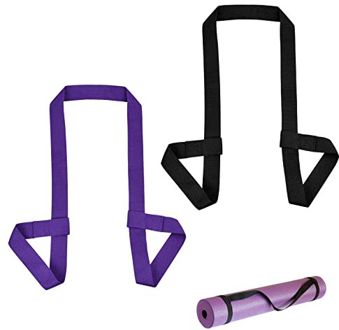 Pinsheng 2 Pièces Sangle de Tapis de Yoga Ceinture Tapis Yoga Réglable Yoga Mat Holder Strap Yoga Tapis de Transport Sangle Epaule Badoulière Résistante pour Pilates Sport Exercices Fitness
