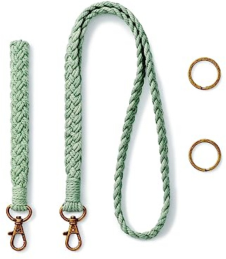 AOKSUNOVA 2 Pièces Porte-clés Bracelet Femme Porte-clés en Macramé Lanière Poignet