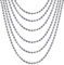 HIJONES Herren Titan Edelstahl Kugelkette Halskette Set Pack von 6 kleinen Perlen Hundemarke Link Ketten Silber 3MM 50 55 60 65 70 75CM