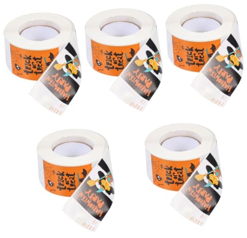 STOBOK 5rollen Roll Halloween Aufkleber Geschenkbox Versiegelungsetiketten Lustige Halloween Motive Für Partys Und Deko Für Kreative Bastelprojekte