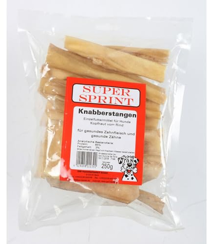 40 x 250 g Super Sprint Bâtons de grignotage pour cuir chevelu de bœuf Friandises pour chien 10 kg