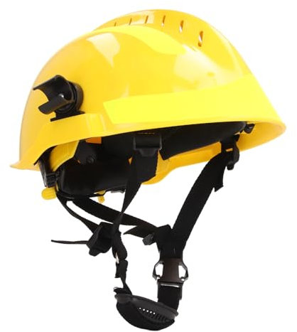 Casco di Sicurezza, Misura Regolabile Ventilazione Elmetto Salvataggio Resistente Al Calore Ammortizzante Costruzione con Intaglio Casco di Sicurezza Elmetto Lavoro (YELLOW)