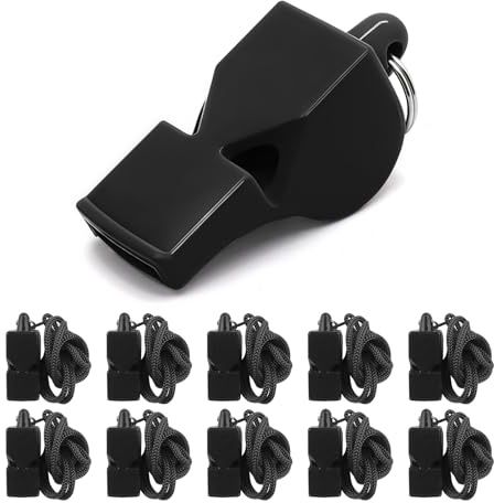 smrtcol Whistles Sports Whistles with Lanyard Loud Crisp Sound Pealess Whistles for Referees Coaches and Lifeguards 5 Pack