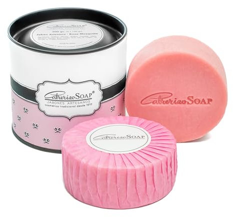 CABRERIZO SOAP 2 Jabones para regalar - Jabones Artesanales de Aceite de Rosa Mosqueta para cicatrices 100 g. - 2 Pastillas de Jabon Natural, Jabón de manos, cuerpo y cara - 2 x 100gr