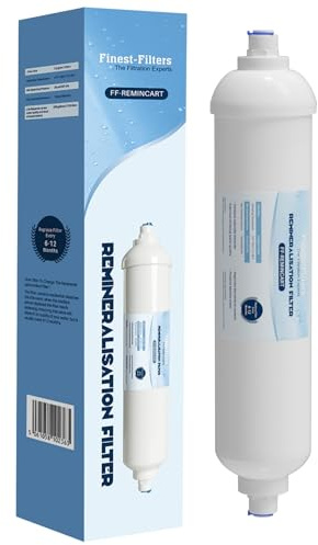 Finest-Filters Remineralising Fridge Water Filter 1/4” Push Fit Universal Inline Refrigerator T33 Filter Enhances Taste & Restores Minerals Compatible with Samsung, Daewoo, LG etc