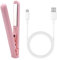 Mini Hair Straightener for Short Hair 2 in 1 Cordless Hair Straighteners & Curle Cordless Hair Straightener Small Straighteners Ceramic Plate Travel Straighteners ﻿ (Pink)
