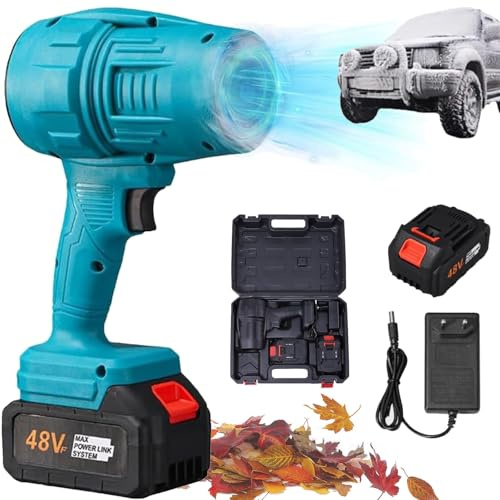 NNBWLMAEE Turbo Jet Blower, 2025 New Jet Dry Turbo Air Blower Voiture, Handheld Souffleur Voiture Sechage, Cordless Turbo Super Power Air Duster, for Drying, Cleaning, Le DéNeigement (Blue)
