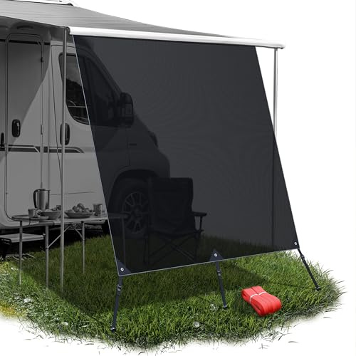 LAINFELD Vela Parasole Keder | 3,7 x 2,0 m Protezione Solare per Camper | Tenda a Vela Compatibile con Thule Omnistor | Accessorio per Binario di Keder