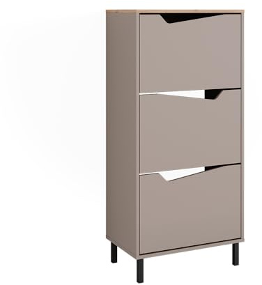 Vicco Shoe tipper Marelle, Greige/Artisan, 60 x 129.5 cm with 3 compartments
