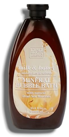 Dēād Sēā Collēction | Milk & Honey - Mineral Bubble Bath with Natural Dead Sea Minerals | Moisturizing Formula | 1000mL