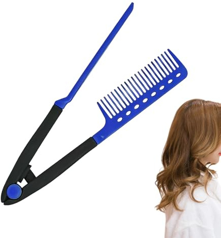 Peine Njidher | Plancha De Peluquería En Forma De V Para Separación De | Mechas,Peine Para Peinado Con Enchufe Como Plancha De Suavizar - Para En Casa, Viajes, Salidas, Hotel