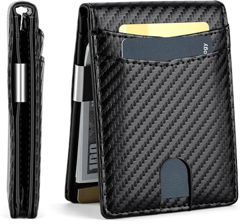 AOOSA Smal plånbok för män, blockerande plånbok med RFID-kort, a, 4.3 x 3.2 x 0.4 inches, Minimalistisk