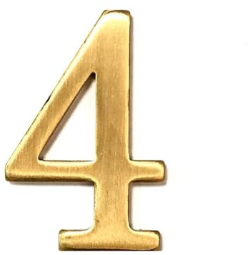 Números De Casa Dorados De Latón De 5CM Personalizados 3D - Números De Buzón Autoadhesivos for Exteriores, Números De Dirección Aplicables for Puertas De Casas Apartamentos Oficinas(Style 4)