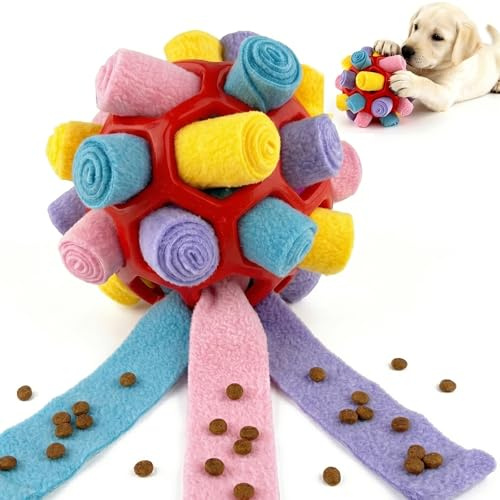 Pelota para Olfatear para Perros, Juguete para Olfatear, Juego de Cachorros Resistente a las Mordeduras, Juguete de Inteligencia Perros, Entrenamiento de Comida Lenta, para Perros Pequeños y Medianos