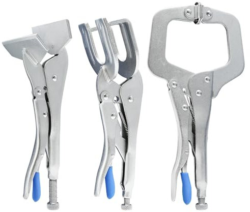 CCLIFE 3 pièces Ensemble de Pinces étaux à Soudage, Pinces à mâchoire large, Pinces à soudage