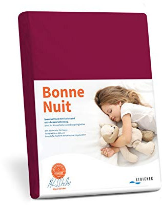 Savorana Bonne Nuit Elastan Spannbetttuch Baumwolle Stretch 220 g/m²- Steghöhe bis 30 cm Bettlaken für Boxspringbetten Wasserbetten - Größe 100x200-120x220 cm brombeer