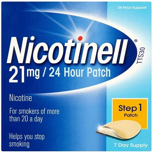 Nicotinell 24-Hour Patch 21mg 7 Day Supply - 7 Nicotine Patch Stop Smoking Aid Step 1