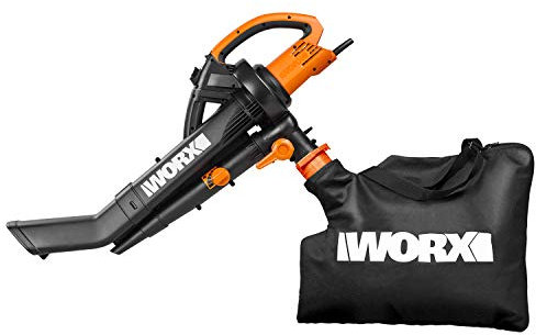 WORX WG505E - Soplador de hojas eléctrico (3000 W, 3 en 1, incluye saco de 45 L, 335 km/h, 600 m³/h, no necesita pilas)