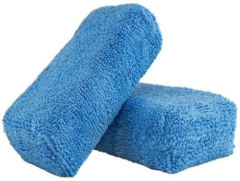 Esponja de encerado manual compatible con aplicador cuadrado microfibra, esponja pulido azul multiusos for automóvil, herramienta cuidado y reacondicionamiento(3PCS Yellow)