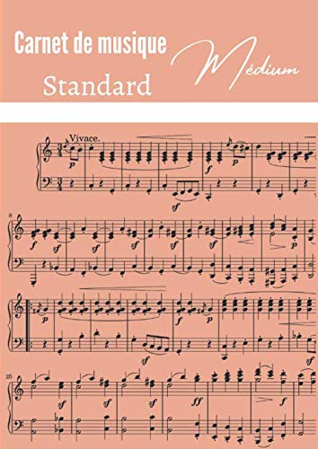 Carnet de musique Standard Médium: Cahier de musique format A4 | 200 pages | Taille médium | 12 portées par page | partition standard| idée cadeau musicien.
