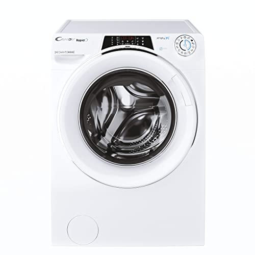 Candy - RapidÓ RO 1496DWMCE/1-S, Lavatrice 9 kg, 9 cicli rapidi, 1400 rpm, WiFi, Bluetooth, motore inverter, funzione vapore, bianco