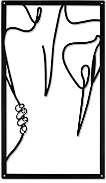 Songjum Cuadro Decoración Minimalista Muy Moderno y Abstracto Poster Arte Lineal Cuadros Pared Decoracion para Dormitorios Salon Pasillo (Mirar hacia atrás)