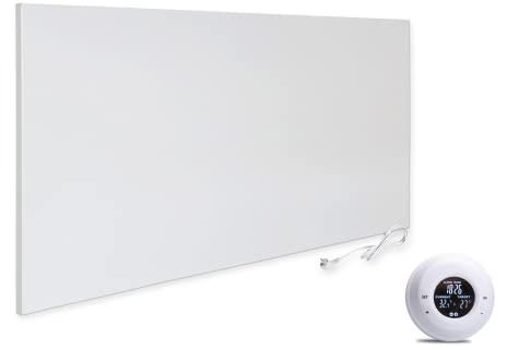 VIESTA® H700 Infravärme–värmepanel 700W, 60×120 cm, Carbon Crystal, ramlös, vägg-/takmontering, IP20, TÜV/GS, överhettningsskydd, verkningsgrad 98%, inkl. trådlös TH20-termostat, 2,4 GHz,veckoprogram