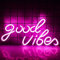 LUFEIS Good Vibes Neon LED Schild, LED Schriftzug Wand Personalisiert, USB-Betriebene, Neonlicht 3D Wanddeko für Wandparty Dekor Schlafzimmer Zimmer Bar Hochzeit