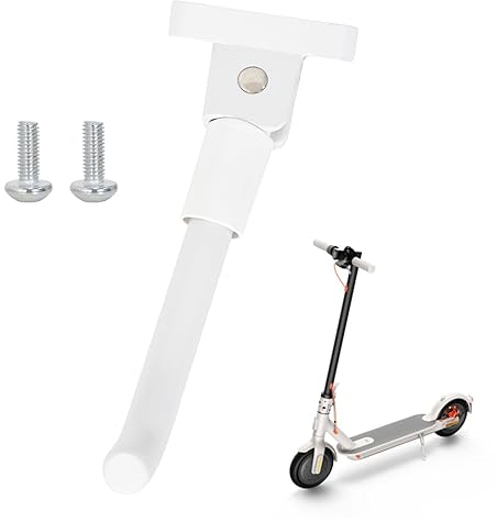 Elektroscooter Ständer Kompatibel mit Xiaomi 1S/ M365/ Pro, E-Scooter Parkständer mit Schrauben Standfuß Seitenständer Scooter Ständer, Zubehör für Elektroroller-Ersatzteile (Weiß)