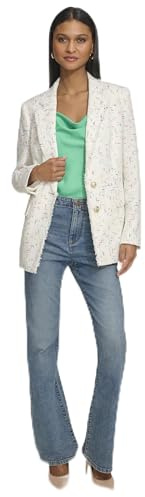 KARL LAGERFELD Paris Women's Sport Fashion Blazer,White Multi,10