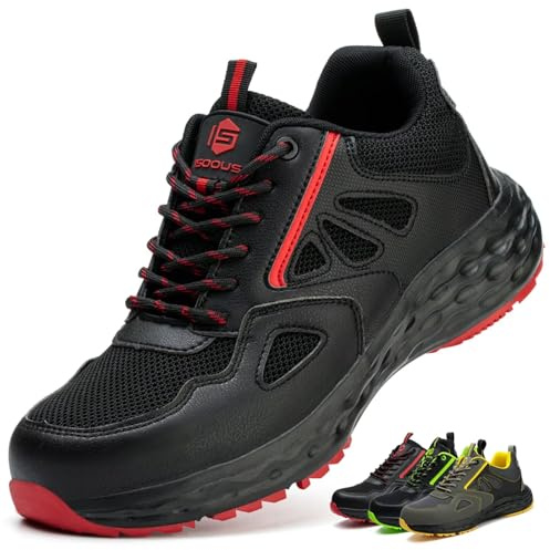 ISOOUS Chaussures de Sécurité Hommes Femmes Chaussures de Travail Légère | Embout Plastique Basket Securite Antidérapante Confortable Basket de Travail Respirante Isolation Cuisine Chantier