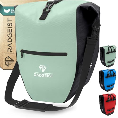 RADGEIST Fahrradtasche für Gepäckträger - Tasche für Fahrrad Gepäckträger - Gepäckträgertasche wasserdicht & Umhängetasche - Radtasche mit Reflektoren